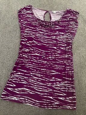 Women’s Purple Patterned Sleeveless Dress
